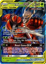 Lightly Played Pheromosa & Buzzwole Tag Team GX - 1/214 - Ultra Rare Pokemon Unb