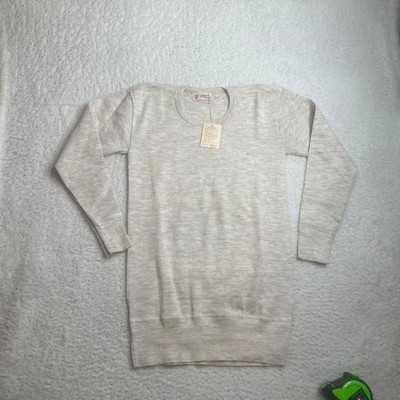 NWT 70s Effedi Mamabu Italian grey Crewneck Longsleeve Shirt 4 Combed