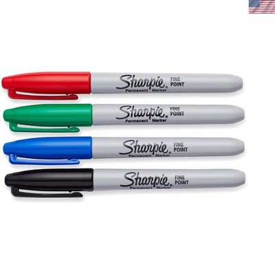 Artistic Expression: Assorted Fine Point Permanent Markers - Quick Drying 4-Pack