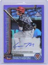2025 Topps Pro Debut-Base Autographs Purple Foil #PD-88-Carter Mathison 43/299