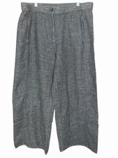 Eileen Fisher L Large Organic Cotton Hemp Wide Leg Cropped Pants Minimalist
