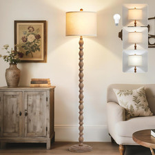 Adjustable 62" Rustic Farmhouse Floor Lamp for Living Room Bedroom - Dark Brow