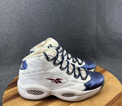 Reebok Question Mid Blue Toe Allen Iverson 2006 Sneakers 4-90933 Men's Size 11