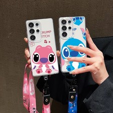 Per vari telefoni custodia cartone animato simpatico punto cordino anticaduta morbida silicone cover