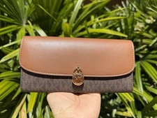 Michael Kors Jet Set Hamilton LG Flap Continental Envelope Wallet MK Brown