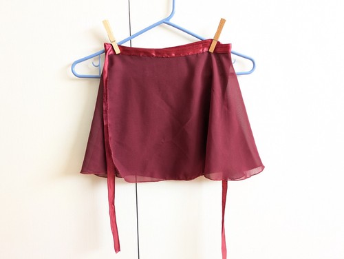 Ballet Dance Wrap Skirt in Dark Red