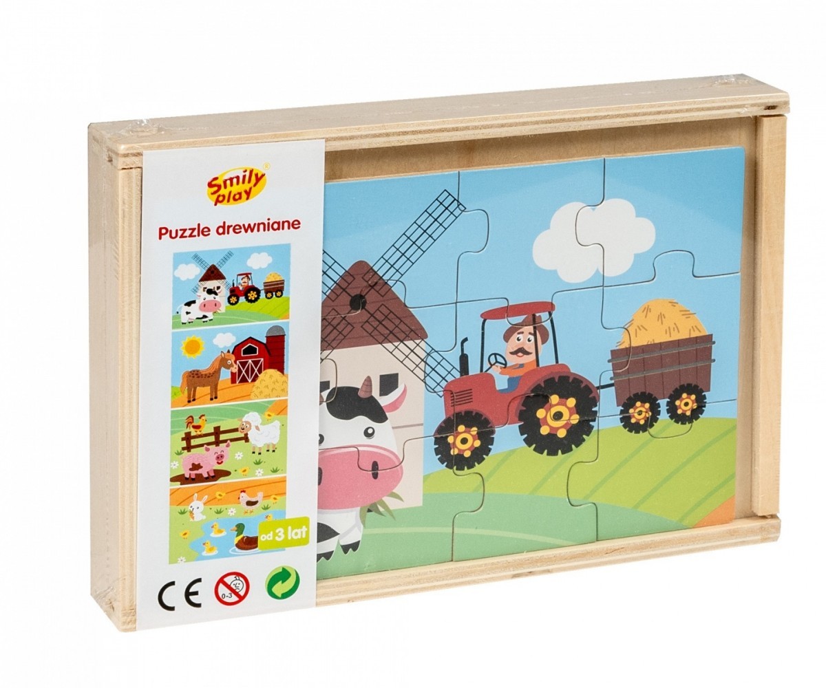 5905375849474 Деревянный пазл из 4 картинок Smily Play