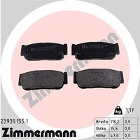 Zimmermann Bremsbelagsatz, Scheibenbremse Hinterachse U.A. FüR Kia, Ssangyong