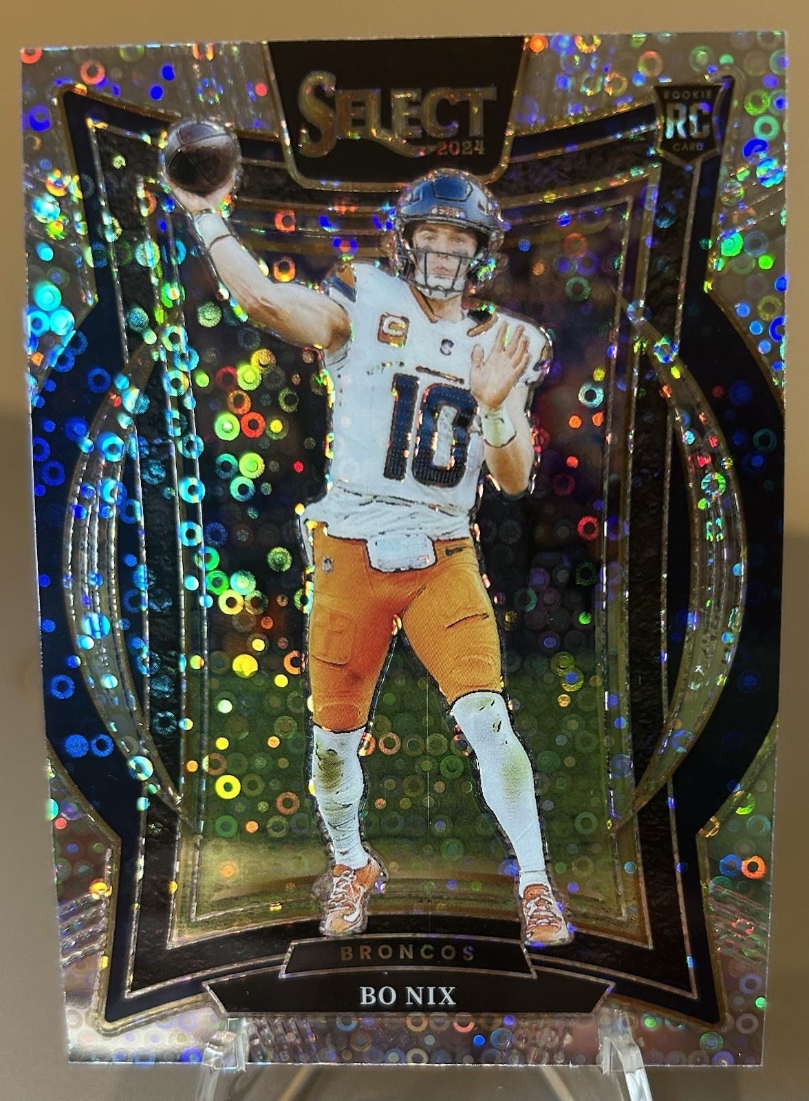 2024 Panini Select - Concourse Bo Nix #30 Disco Prizm RC Denver Broncos Rookie