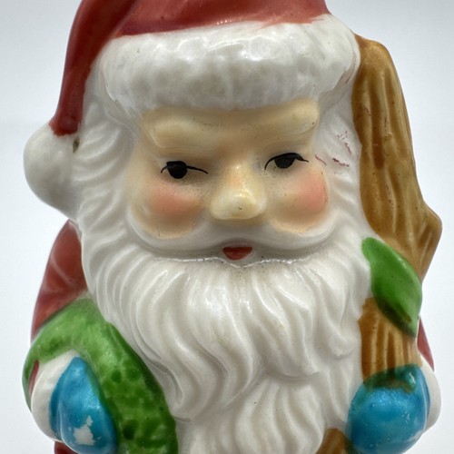 Vintage Christmas Santa Claus Porcelain Hinged Trinket Box 5" Tall - Picture 10 of 11