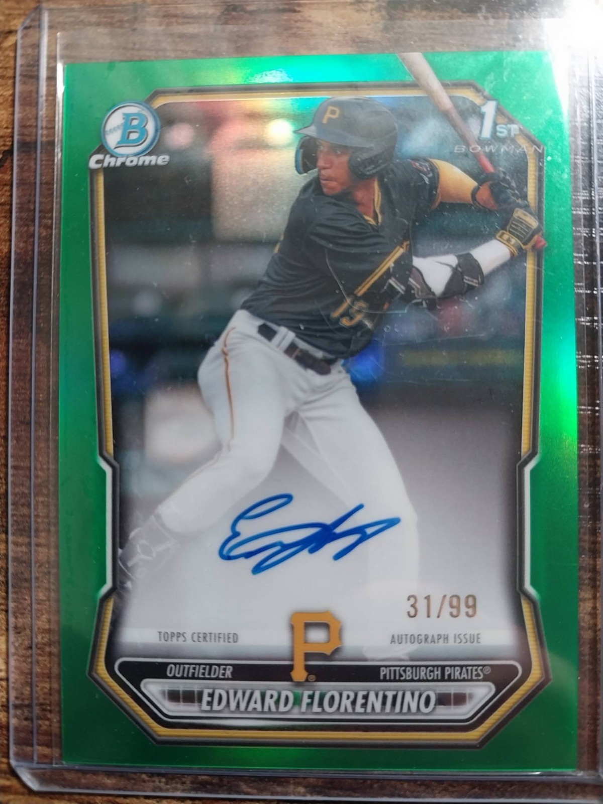2026 Bowman Edward Florentino Green Chrome Autograph 31/99 CPA-EF Pirates