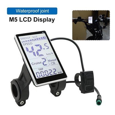 E-bike 24V-60V M5 LCD Display Screen Speed Meter Control Panel 5pin Waterproof