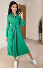 Lipsy Green Bodycon Dress Size 12 Ruched Occasion Party Wedding Xmas Christmas