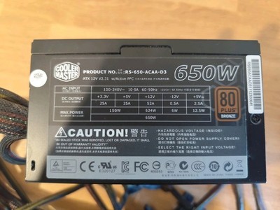 Power Supply Cooler Master RS-650-ACAA-E3 650W 80 Plus ATX