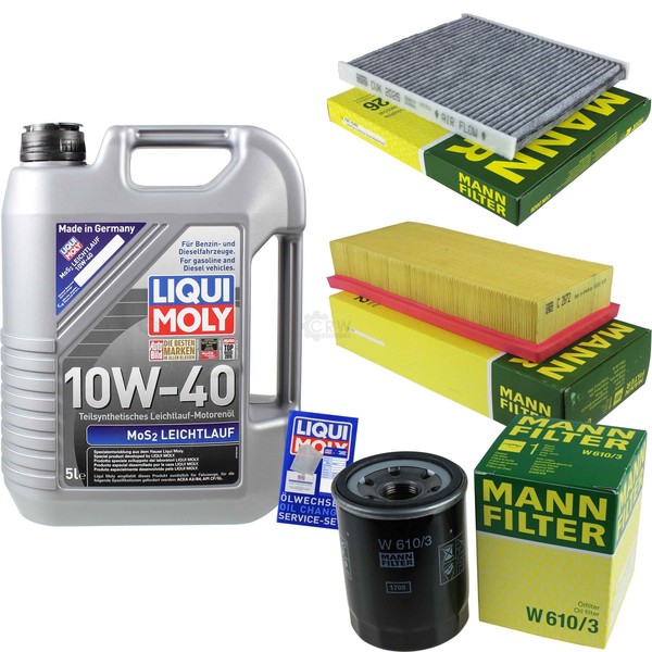 Inspektionskit Filter Liqui Moly ÖL 5L 10W-40 FüR Fiat Panda 169 1.1 1.2-image