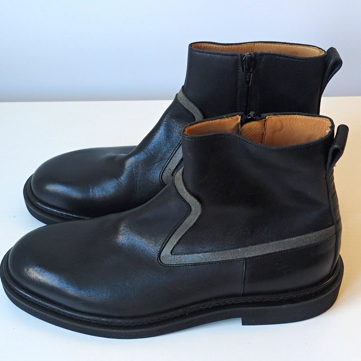 Maison Martin Margiela Zip Leather Upper Boots for Men for Sale