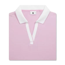 New WOMENS FootJoy Ladies NOTCH V-Neck Short Sleeve Polo Shirt, ORCHID,  SMALL