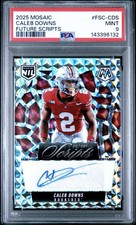 2025 PANINI MOSAIC CALEB DOWNS FUTURE SCRIPTS SILVER MOSIAC AUTO PSA 9