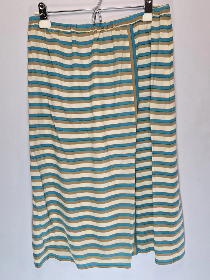 Diane Von Furstenburg Vintage Striped 1980s Silk Skirt Suit Size 8 *see Descript - Image 3 of 4