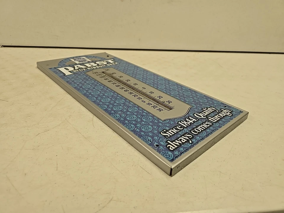 Vintage 20" Embossed Tin Pabst Blue Ribbon PBR Beer Thermometer - Image 3 of 4