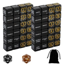 50PCS Abilities Keywords Counter Dice Black Shield MTG Dice Set, MTG Bulk Cre