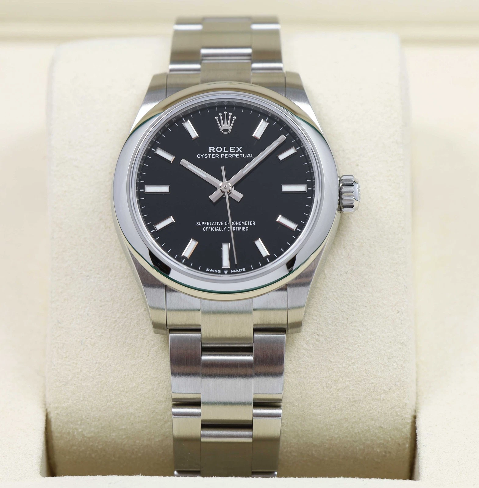 Rolex — New 2025 Rolex Oyster Perpetual 277200 31MM Black Dial Steel Box Papers