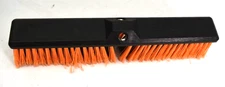 Broom Head Replacement w 2 Screw in Holes 17" x 2-1/2" Plastic Orange & Black