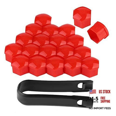 #ad #ad Car Wheel Nut Covers 20 Pieces 19mm Black and Red Nylon PA66 Material $12.12