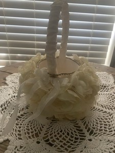 Flower Girl Basket Homemade With Flowers And Diamonds Added Needs Extra Work