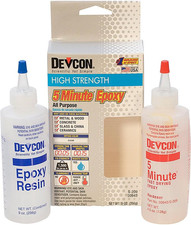 Devcon Epoxy, 5 Minute Epoxy, 4-1/2 Ounce Bottles, 2 Bottles  GLU-720.90