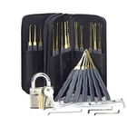 Stainless Steel 24 Keys Pick Tool Kit Transparent PadLock Available for Practice