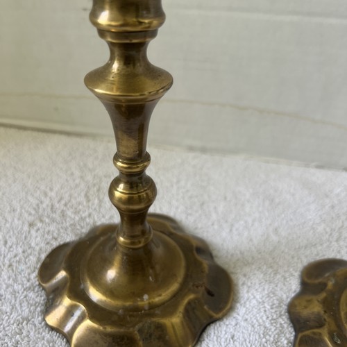Vintage Brass Candle Stick Holders Set of 2 Ornate In Design Heavy India Nice! - Picture 7 of 11