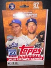 2019 Topps Update Baseball Sealed 67-CARD HANGER BOX Wal-Mart Exclusive Inserts