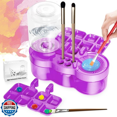 #ad Paint Brush Cleaner with Paint Tray Upgraded 6 in 1 Painting Washer with Dra $20.00