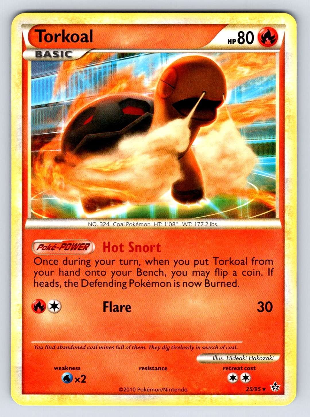 Torkoal 25/95 Unleashed Rare Pokemon Card LP