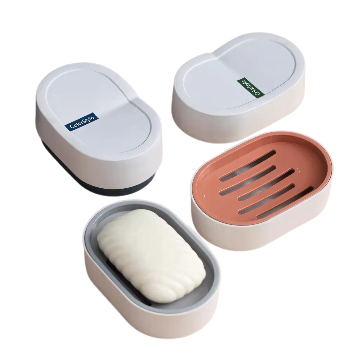 2 Portasapone In Silicone Autodrenante - Design Pieghevole Per Bagno E Cucina - Nero