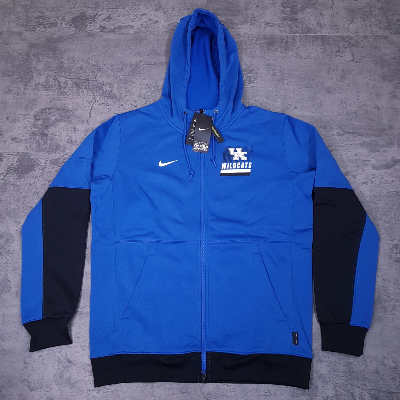 NIKE Kentucky Wildcats On-Field Full Zip Therma Hoodie Mens Size MEDIUM Blue