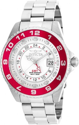 Invicta 17130 47mm Grand Ocean GMT Date Red Bezel Stainless Steel Mens Watch