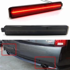 2X Red LED Rear Bumper Reflector Light Lamp Smoke For Cadillac CTS Chevy Equinox