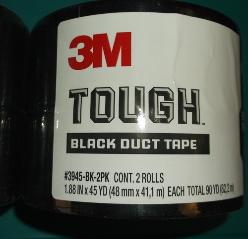 3M TOUGH BLACK DUCT TAPE 4 ROLLS GENERAL PURPOSE 180 YARDS 1.88 INCH WIDE NEW - Picture 4 of 9