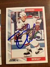 New jersey Devils Tom Chorske Signed 1992 Score Card