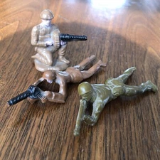 Bergen Toy & Novelty Co.~Vintage Plastic Soldier~Machine Gun Military (C43)