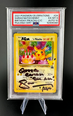 Sarah Natochenny SIGNED 25th Birthday Celeb Black Star PSA HALO