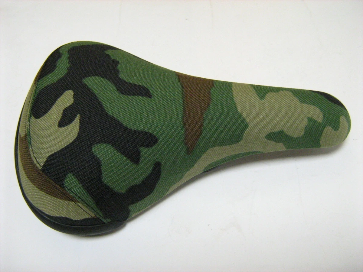 Railed Bike Seat for Wheelie Cruiser MTB BMX Bike- GREEN BROWN BLACK CAMO  SADDLE