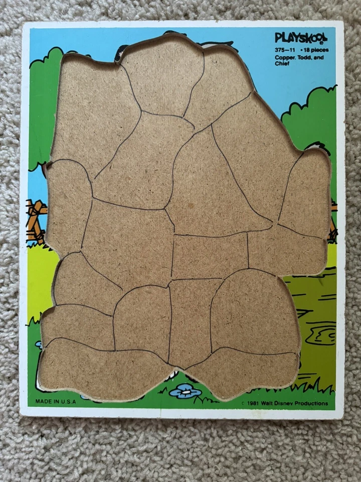 1981 Playskool Disney Fox and the Hound Wood Tray Puzzle - Image 2 of 4
