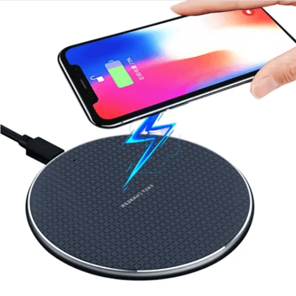 Wireless Fast Charger Charging Pad Dock for Samsung iPhone Android Cell Phone - Image 2 of 4