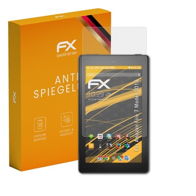 atFoliX 2x Displayfolie für Amazon Fire 7 Model 2019 Schutzfolie matt&stoßfest