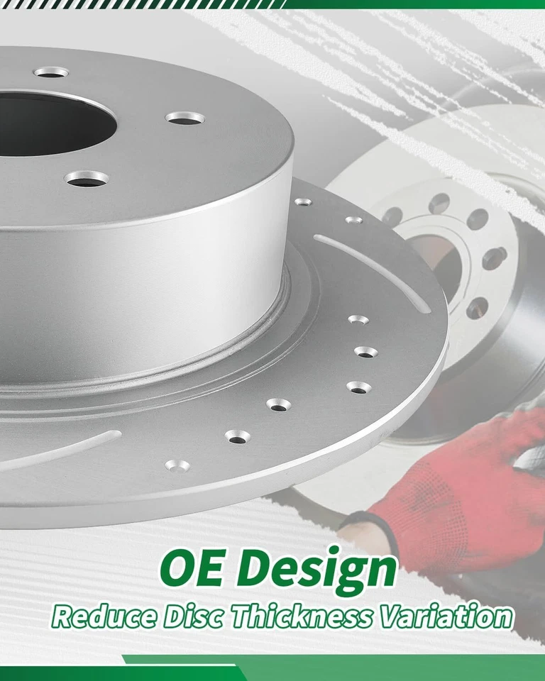 Rear Brake Rotors Ceramic Pad Kit for 2012-2015 2016 2017 Hyundai Accent Kia Rio Foto 3 de 4