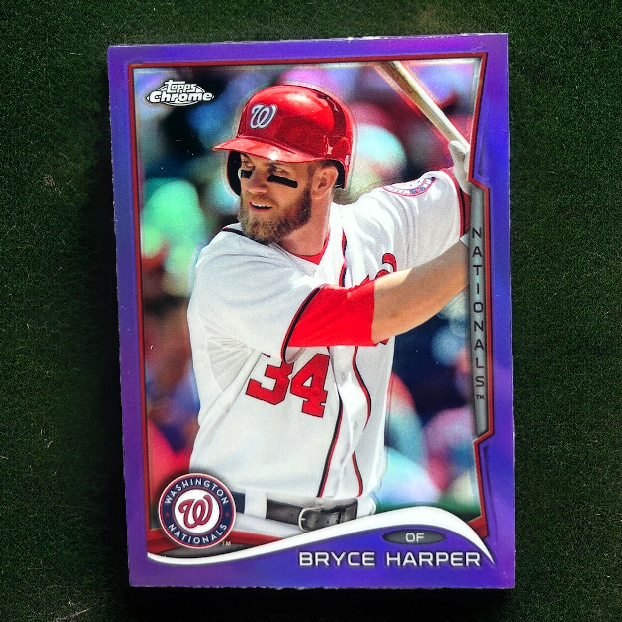 2014 Topps Chrome BRYCE HARPER #150 PURPLE Refractor SP Card Nationals
