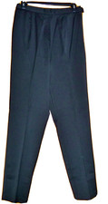 WOMAN'S BLACK PULL ON DRESS PANTS FLAT FRONT SIDE ZIPPER